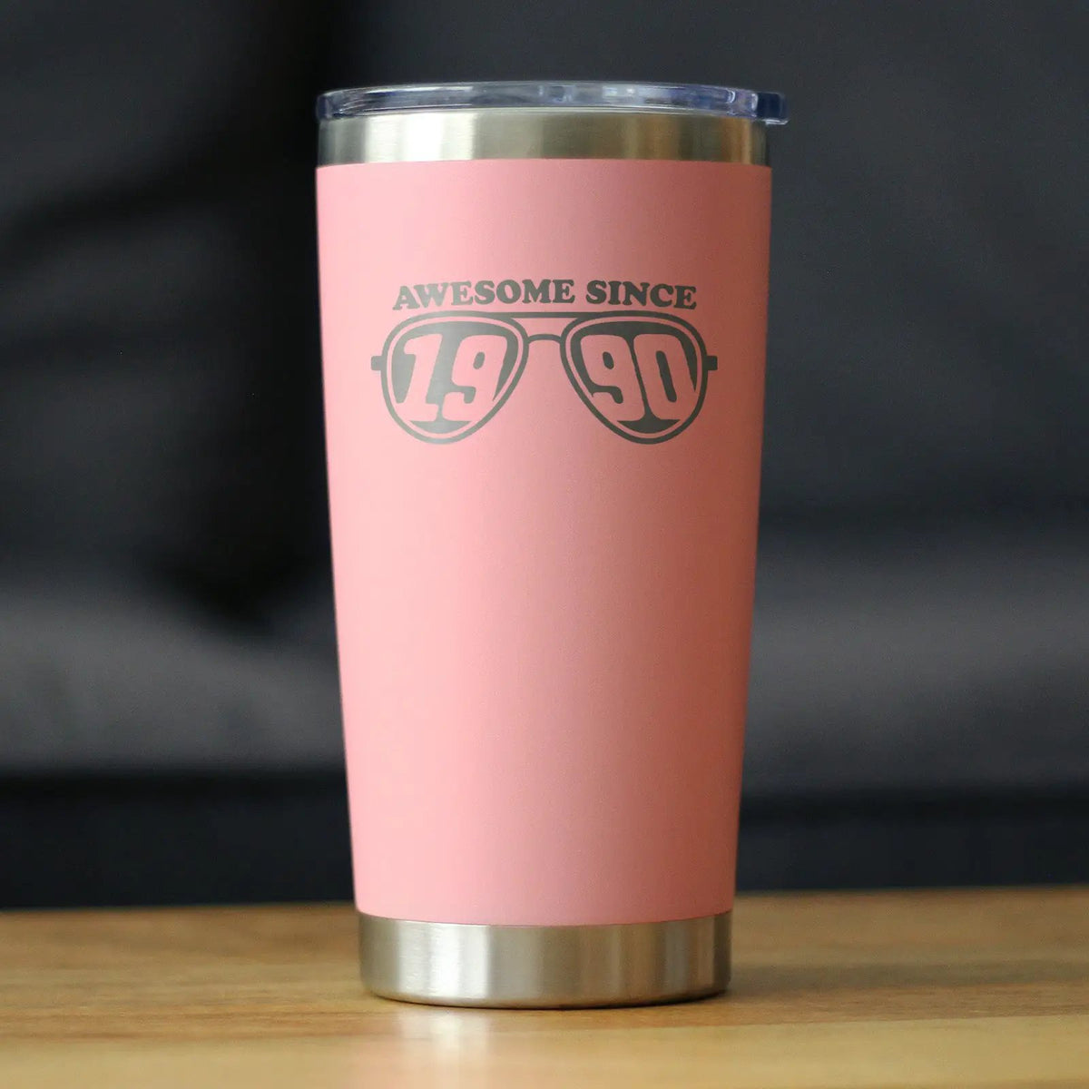 Awesome Since 1990 Coffee Tumbler | 20 Oz Double Wall Stainless Steel | Sliding Lid | 35th Birthday Gift Ideas