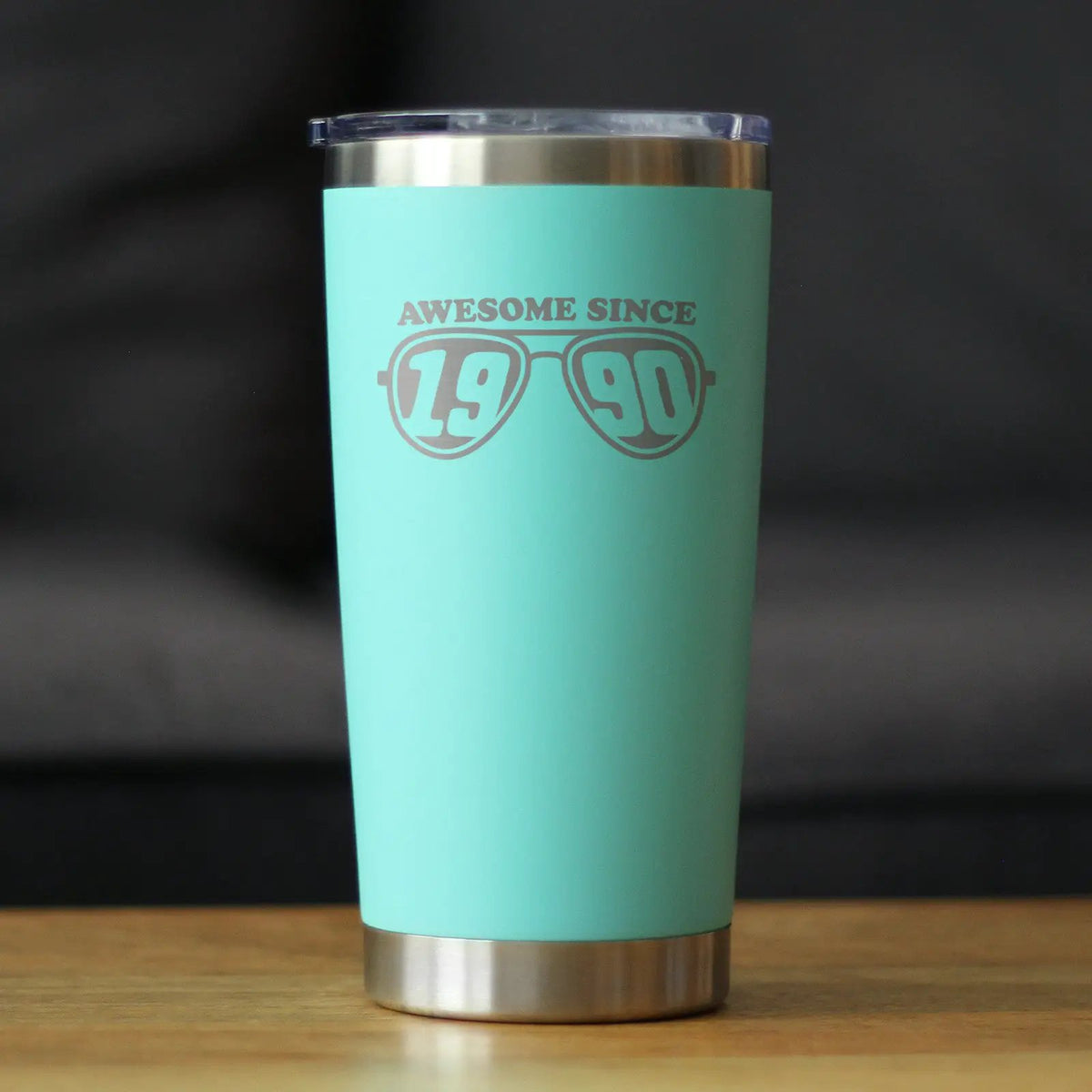Awesome Since 1990 Coffee Tumbler | 20 Oz Double Wall Stainless Steel | Sliding Lid | 35th Birthday Gift Ideas