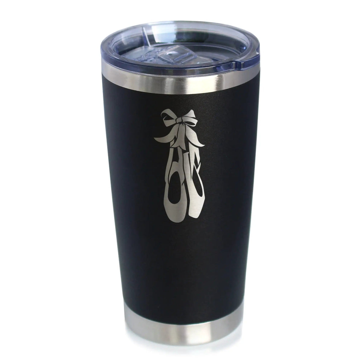 Insulated Stemless Wine Tumbler | 20 oz Stainless Steel | Sliding Lid | Ballet Shoes