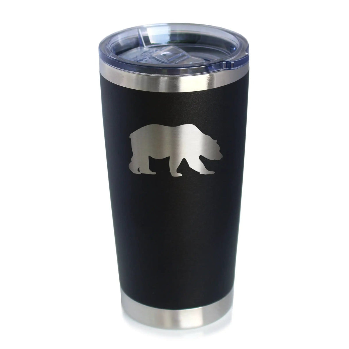 Insulated Coffee Tumbler | 20 oz Stainless Steel | Sliding Lid | Bear Silhouette