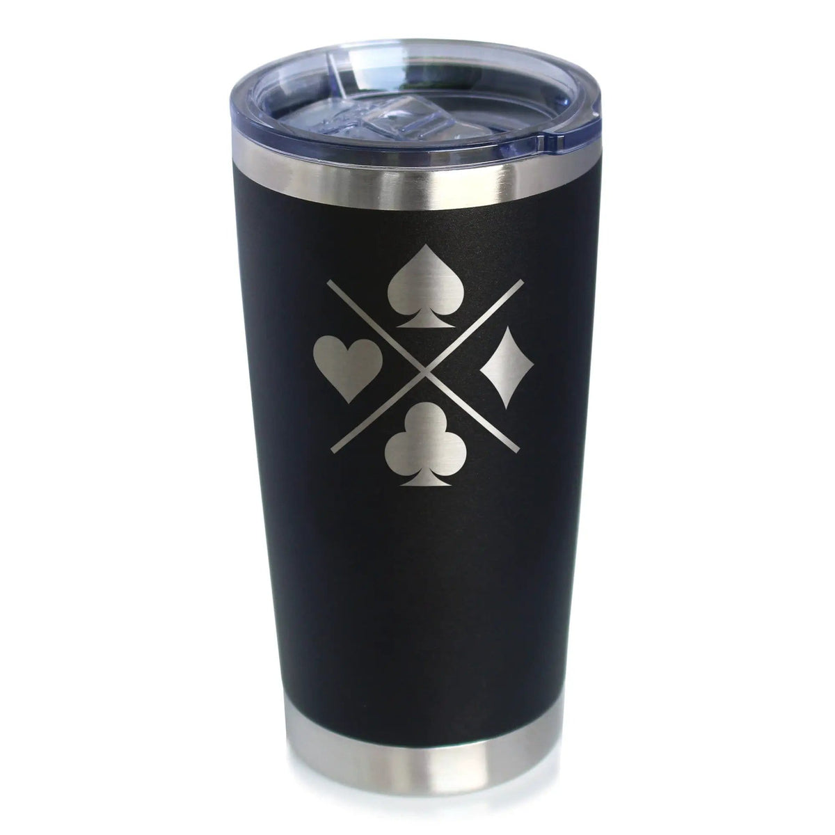 Insulated Coffee Tumbler | 20 oz Stainless Steel | Sliding Lid | Card Suits