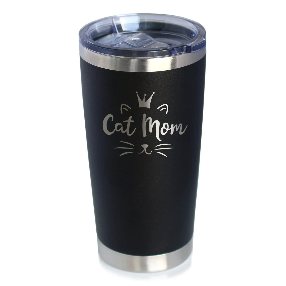 Insulated Coffee Tumbler | 20 oz Stainless Steel | Sliding Lid | Cat Mom