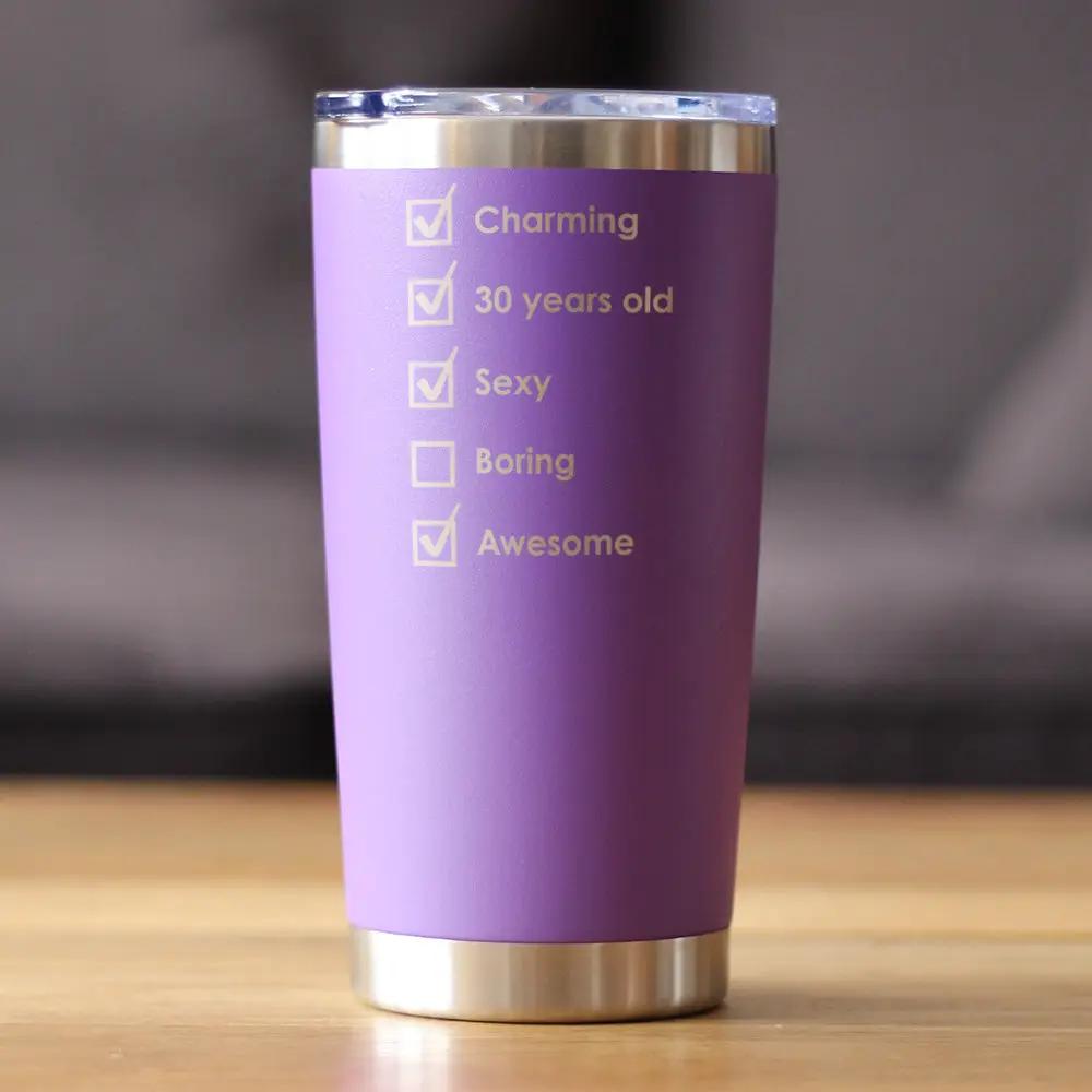 Insulated Coffee Tumbler | Stainless Steel Double Wall | Sliding Lid | 20 Oz