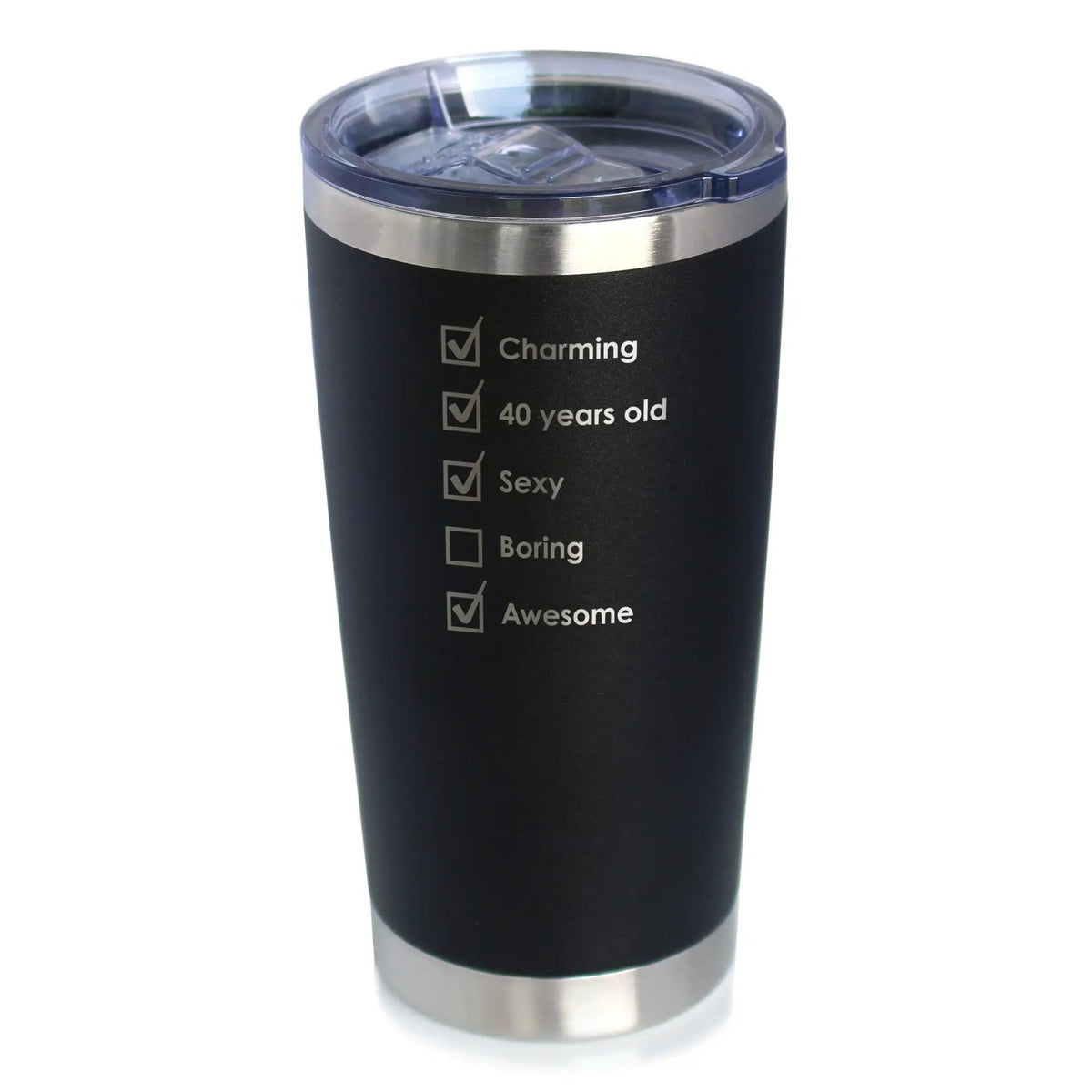 Insulated Tumbler | 20 Oz Stainless Steel | Double Wall Lid | 40th Checklist