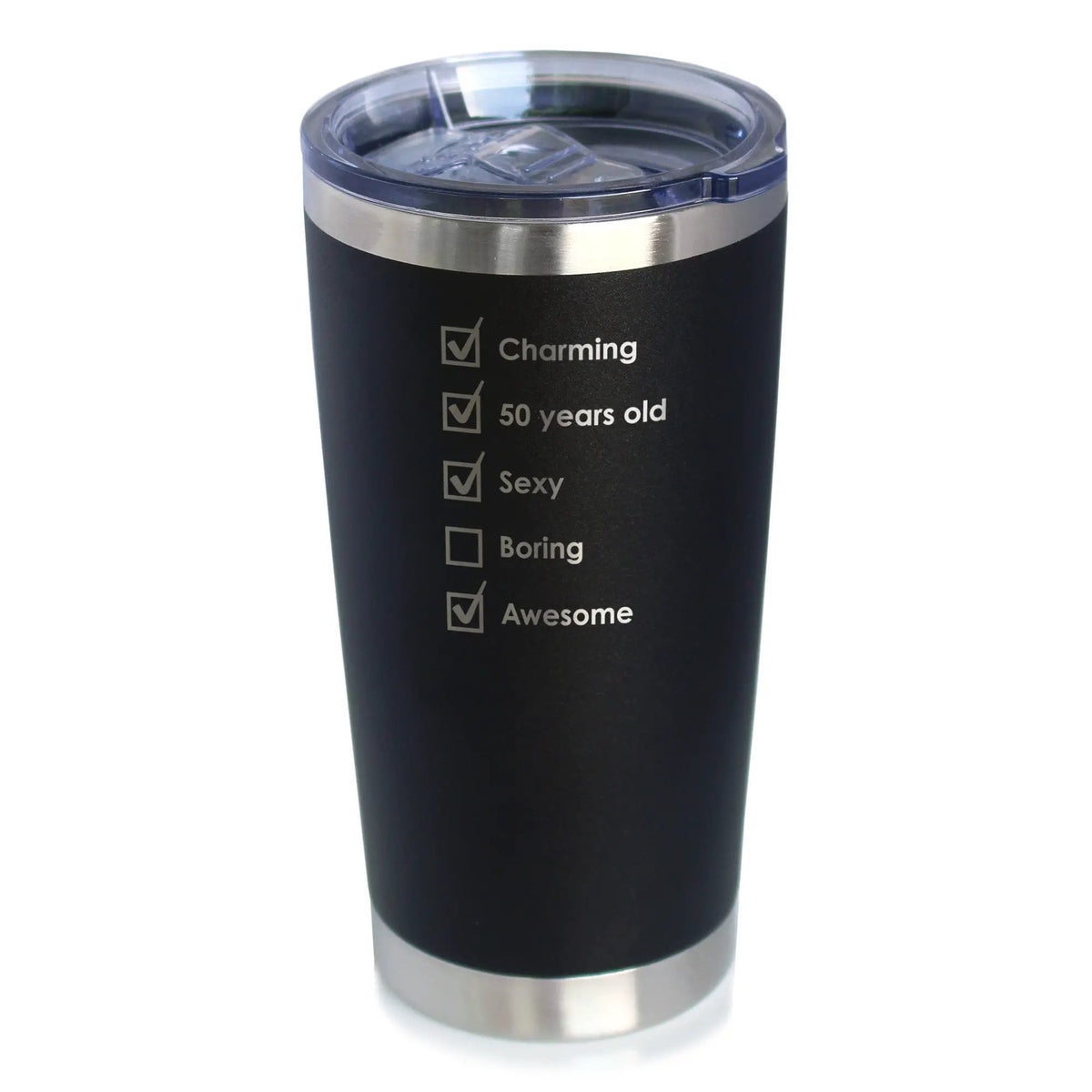 Coffee Tumbler | 20oz Vacuum Insulated | Stainless Steel | 50th Birthday Lid