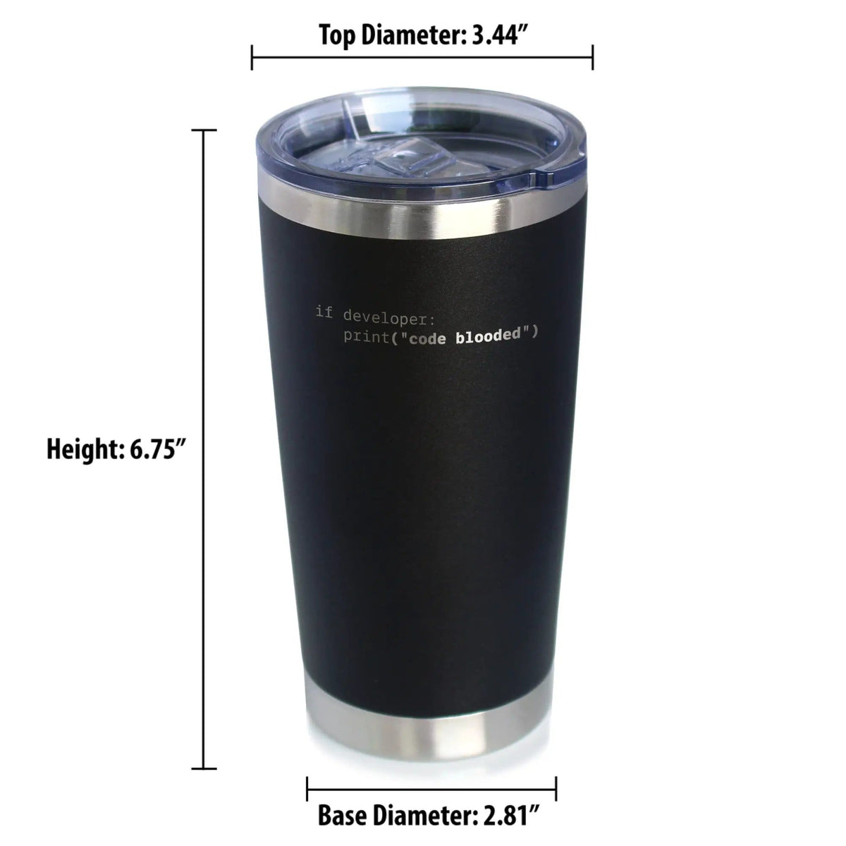 Insulated Coffee Tumbler | 20 oz Stainless Steel | Sliding Lid | Code Blooded