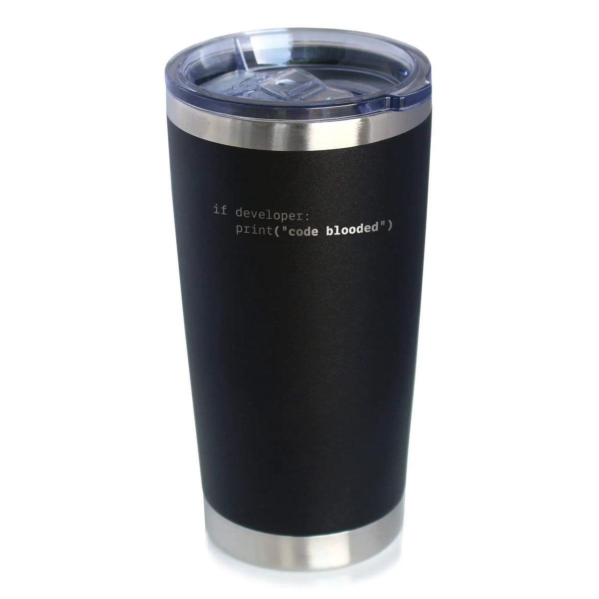 Insulated Coffee Tumbler | 20 oz Stainless Steel | Sliding Lid | Code Blooded