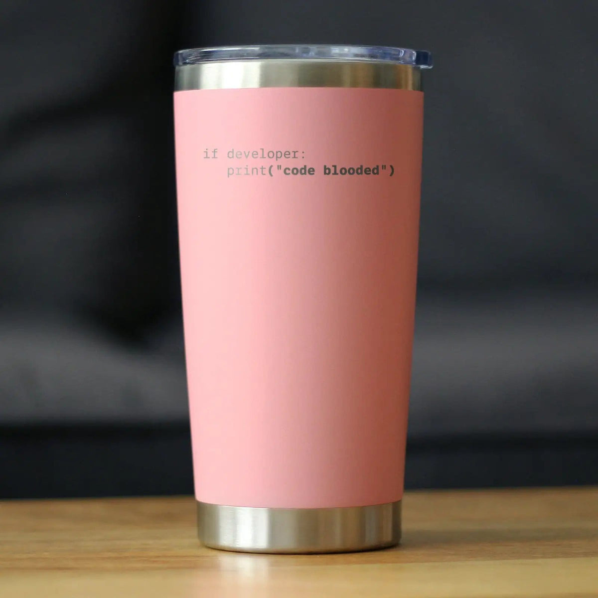 Insulated Coffee Tumbler | 20 oz Stainless Steel | Sliding Lid | Code Blooded