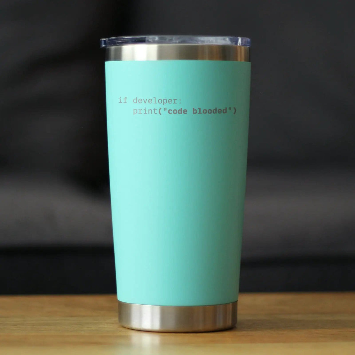 Insulated Coffee Tumbler | 20 oz Stainless Steel | Sliding Lid | Code Blooded