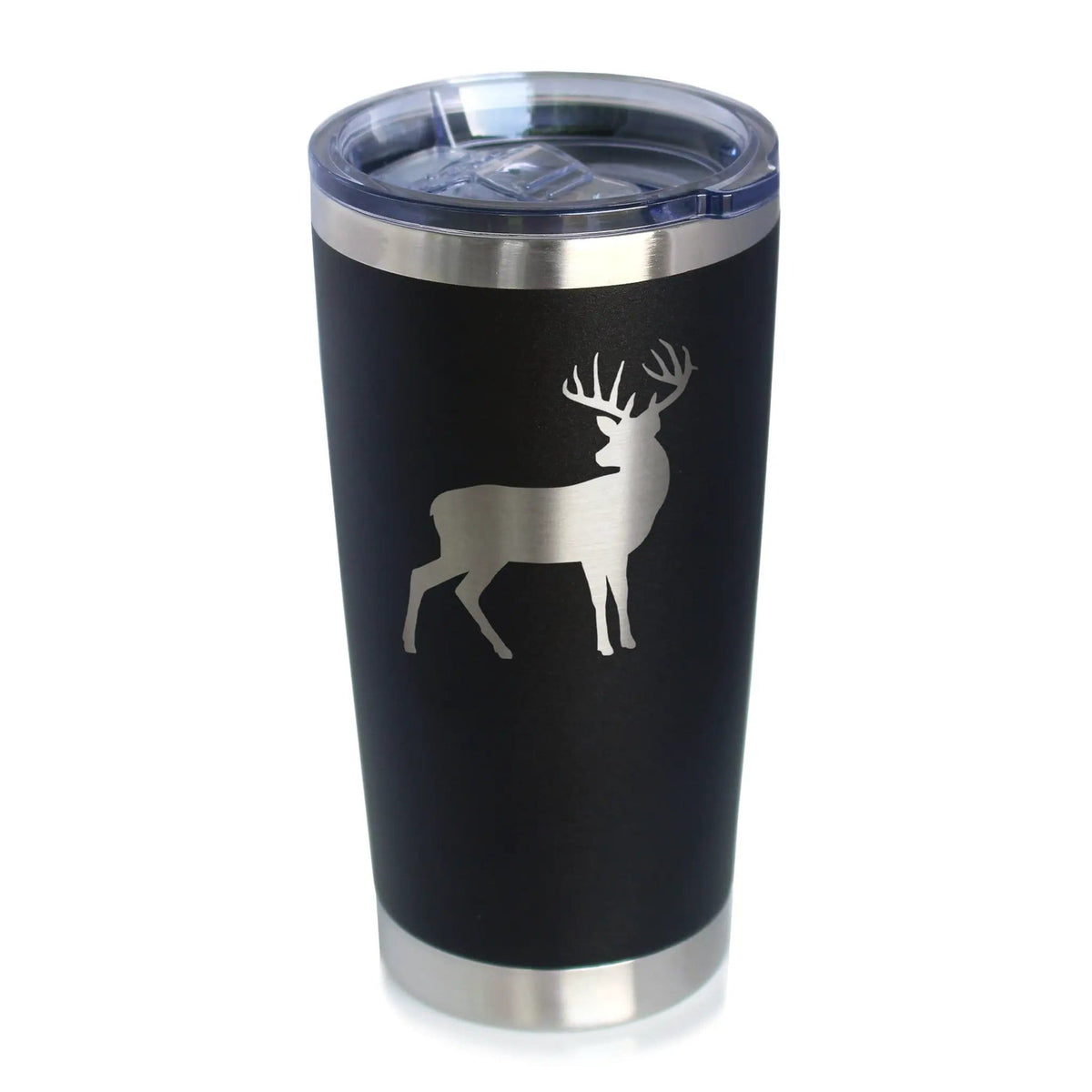 Insulated Coffee Tumbler | 20 oz Stainless Steel | Sliding Lid | Deer Silhouette