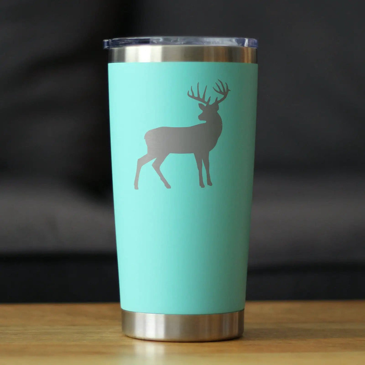 Insulated Coffee Tumbler | 20 oz Stainless Steel | Sliding Lid | Deer Silhouette