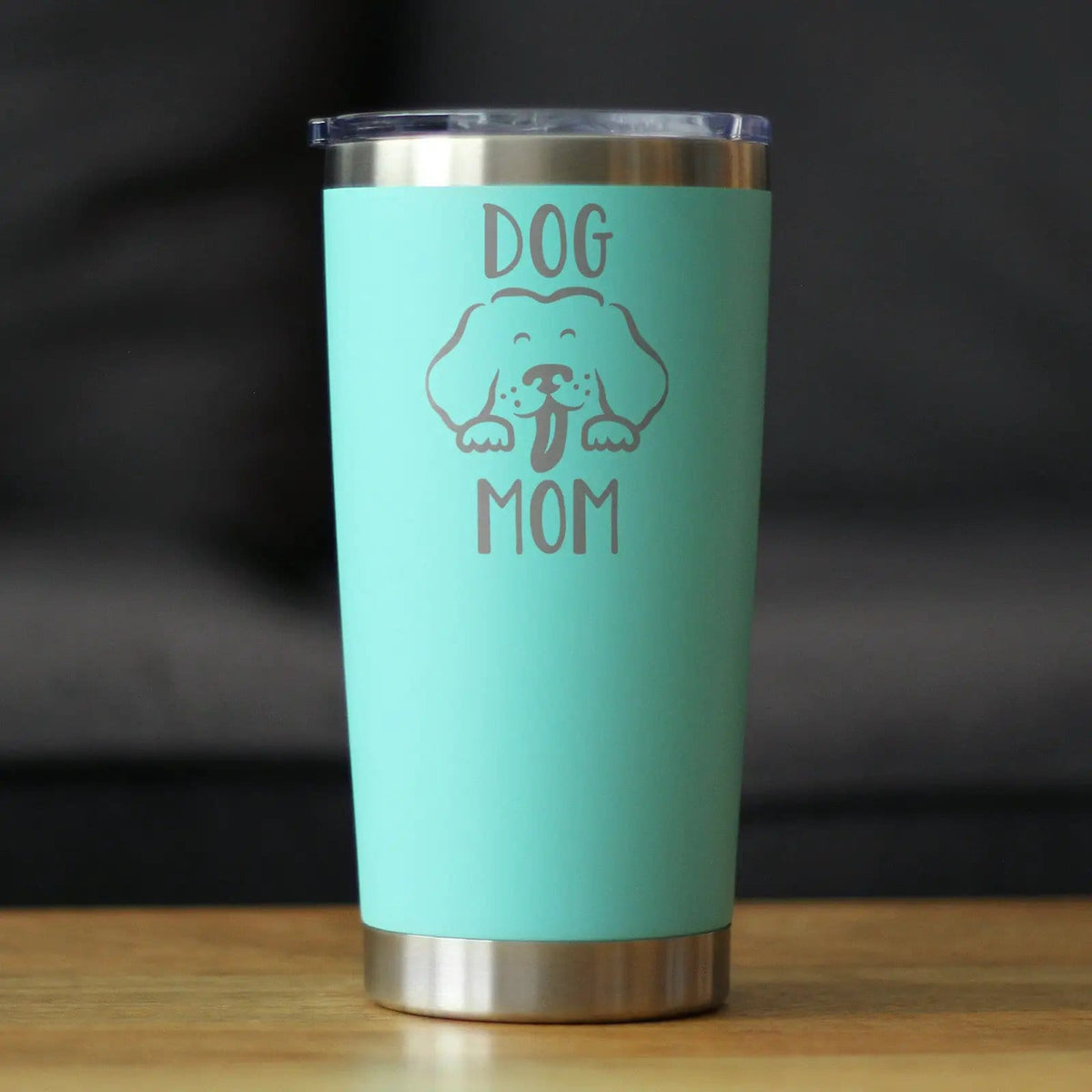 Insulated Coffee Tumbler | 20 oz Stainless Steel | Sliding Lid | Dog Mom