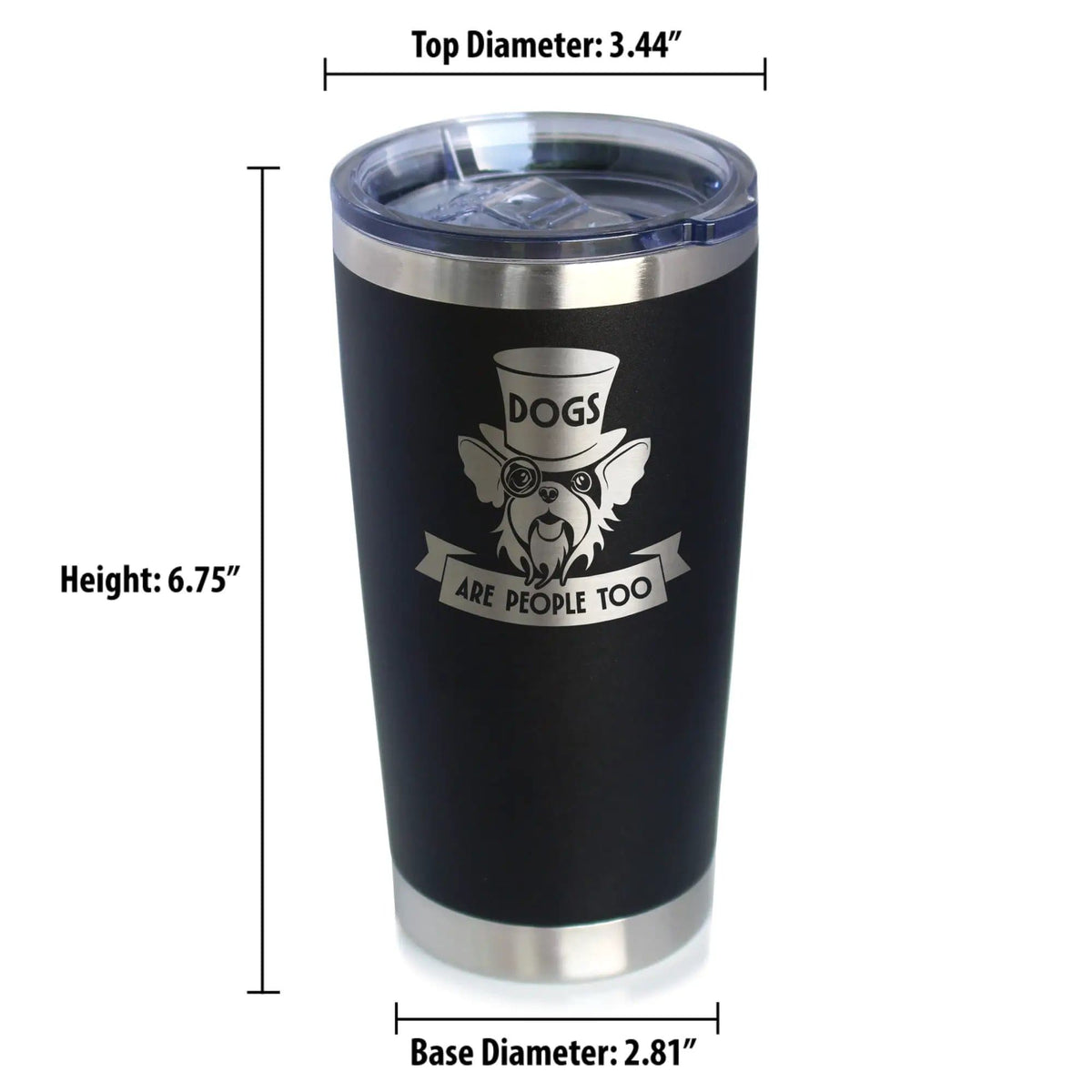Insulated Coffee Tumbler | 20 oz Stainless Steel | Sliding Lid | Dogs Are People Too