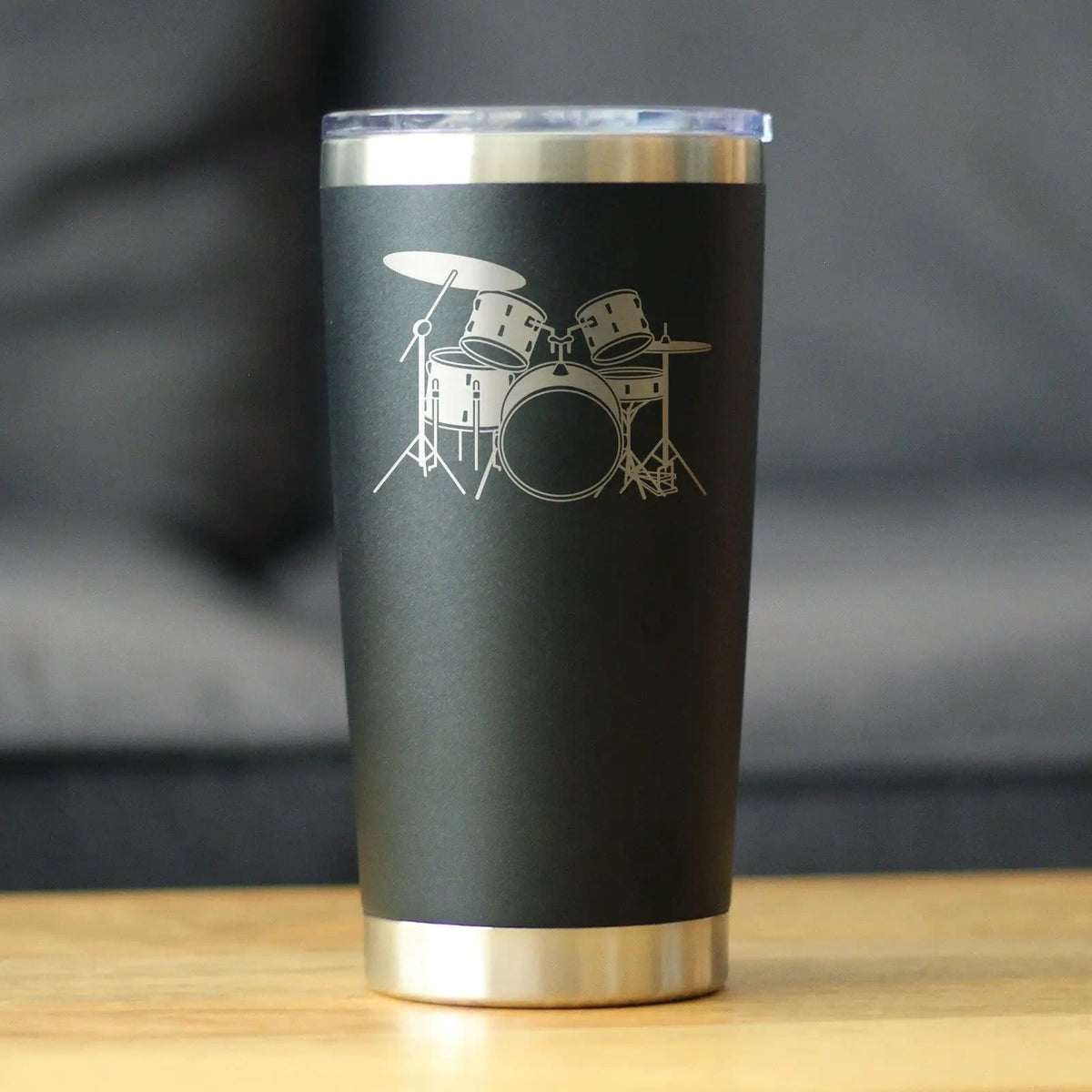 Insulated Coffee Tumbler | 20 oz Stainless Steel | Sliding Lid | Drums