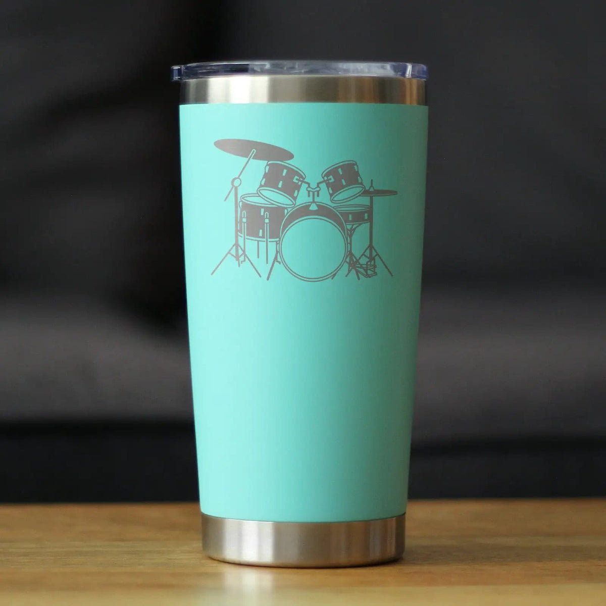 Insulated Coffee Tumbler | 20 oz Stainless Steel | Sliding Lid | Drums