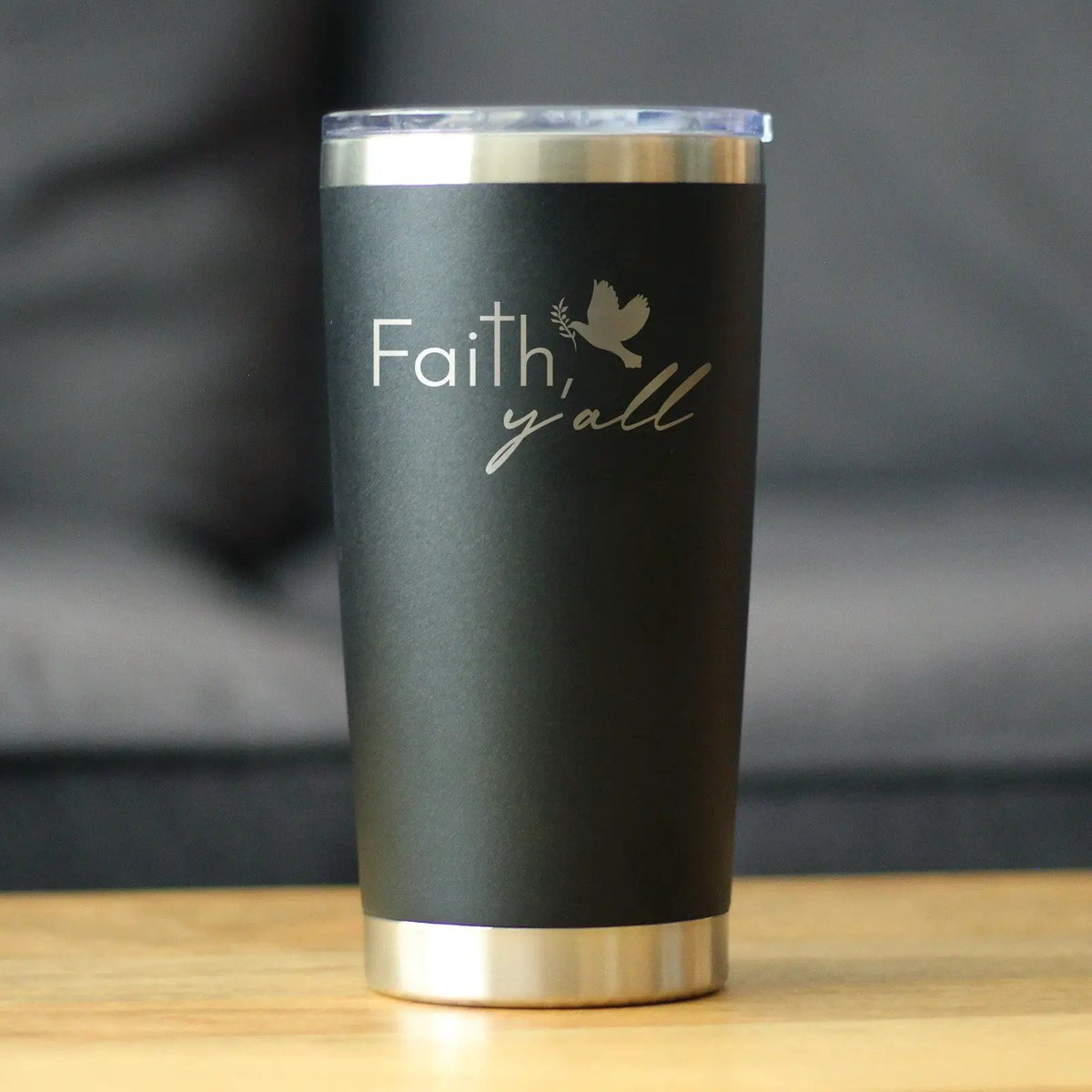 Faith Y'all Coffee Tumbler | 20 Oz Double Wall Stainless Steel | Sliding Lid | Christianity Gifts For Christians