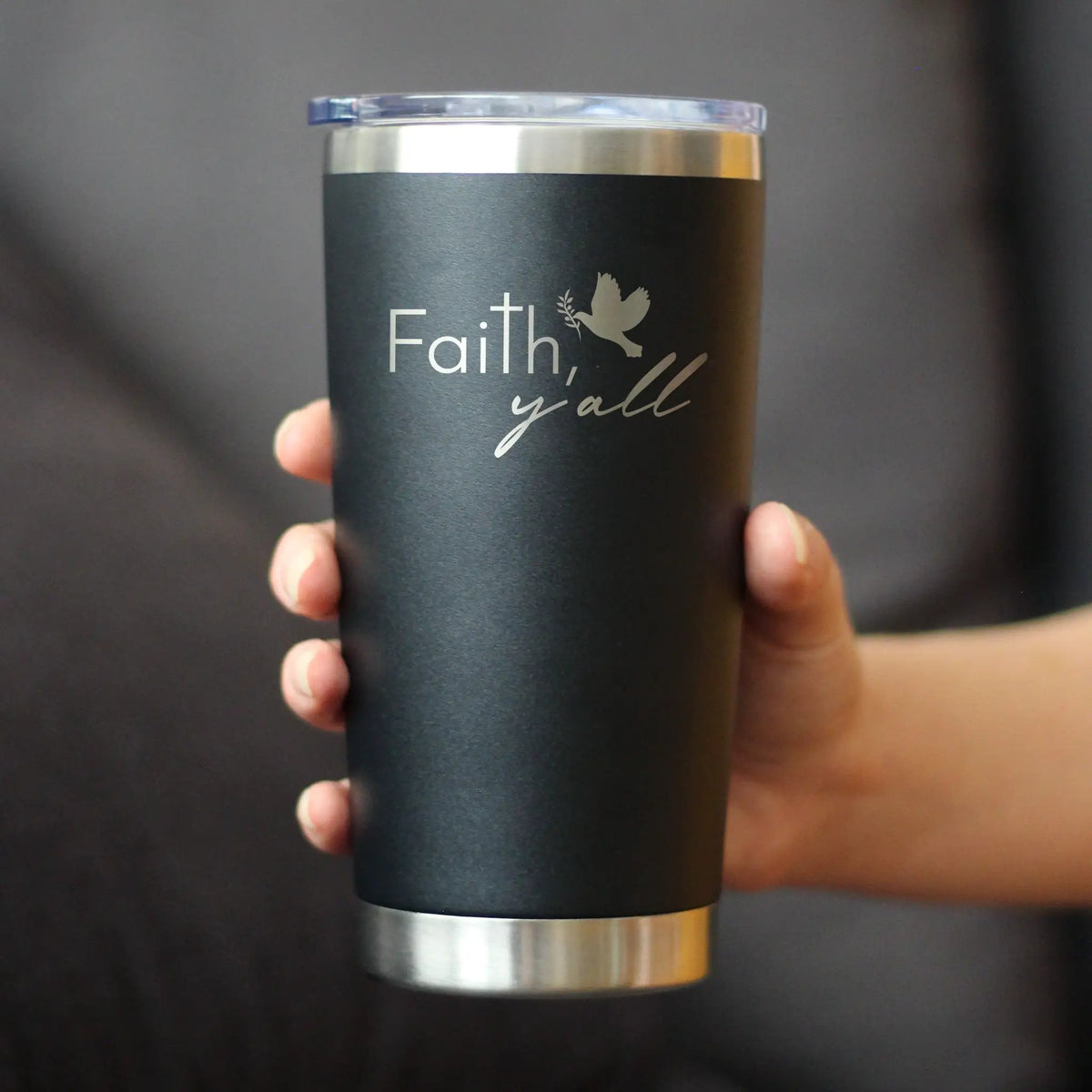 Faith Y'all Coffee Tumbler | 20 Oz Double Wall Stainless Steel | Sliding Lid | Christianity Gifts For Christians