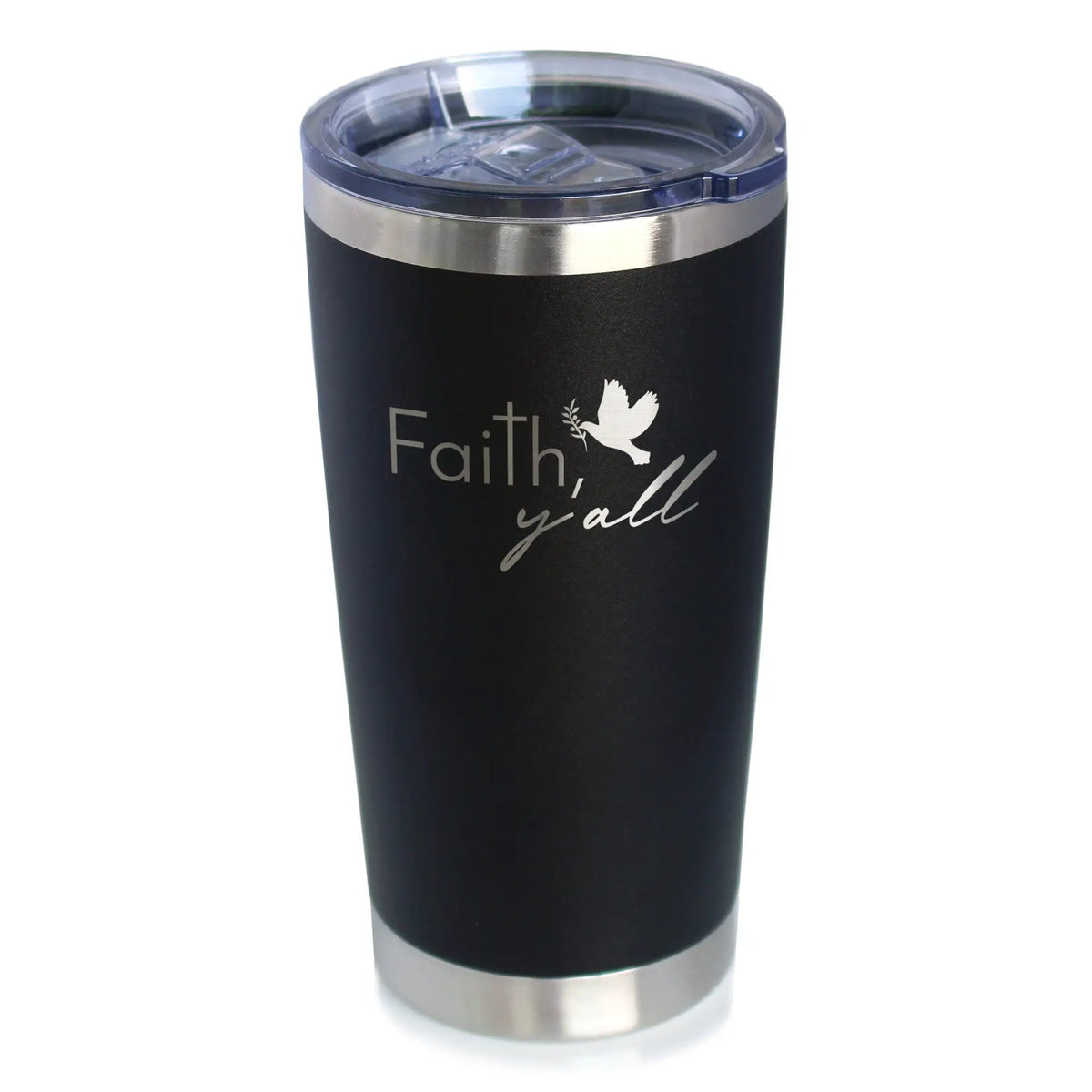 Faith Y'all Coffee Tumbler | 20 Oz Double Wall Stainless Steel | Sliding Lid | Christianity Gifts For Christians