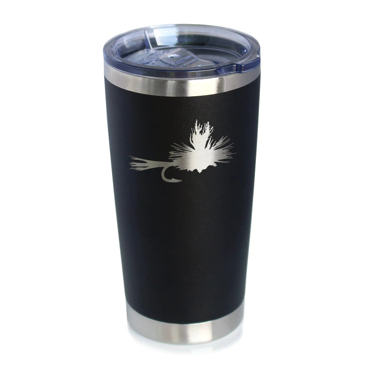 Insulated Coffee Tumbler | 20 oz Stainless Steel | Sliding Lid | Fishing Fly