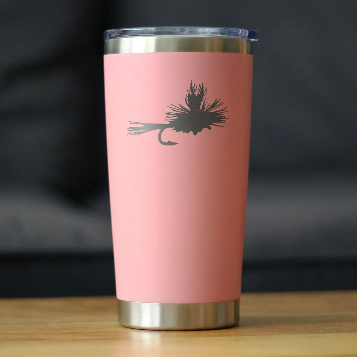 Insulated Coffee Tumbler | 20 oz Stainless Steel | Sliding Lid | Fishing Fly