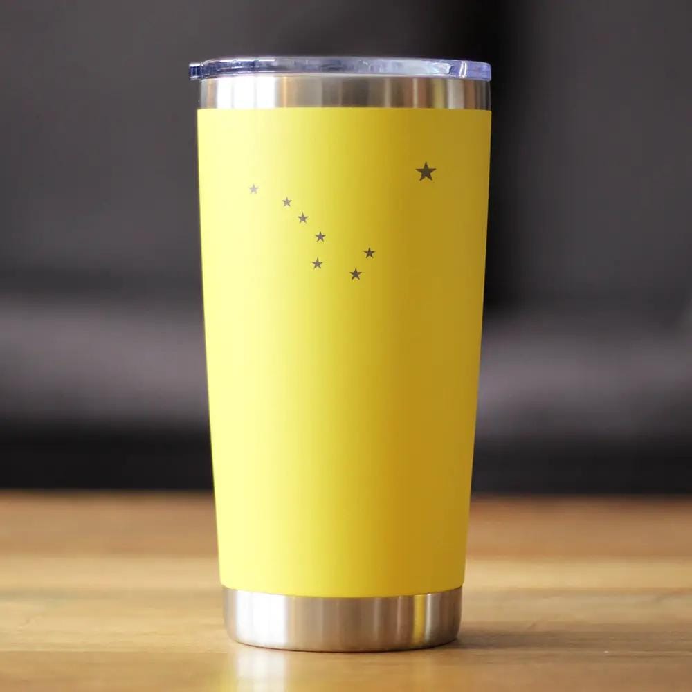 Insulated Coffee Tumbler | 20 oz Stainless Steel | Sliding Lid | Flag of Alaska