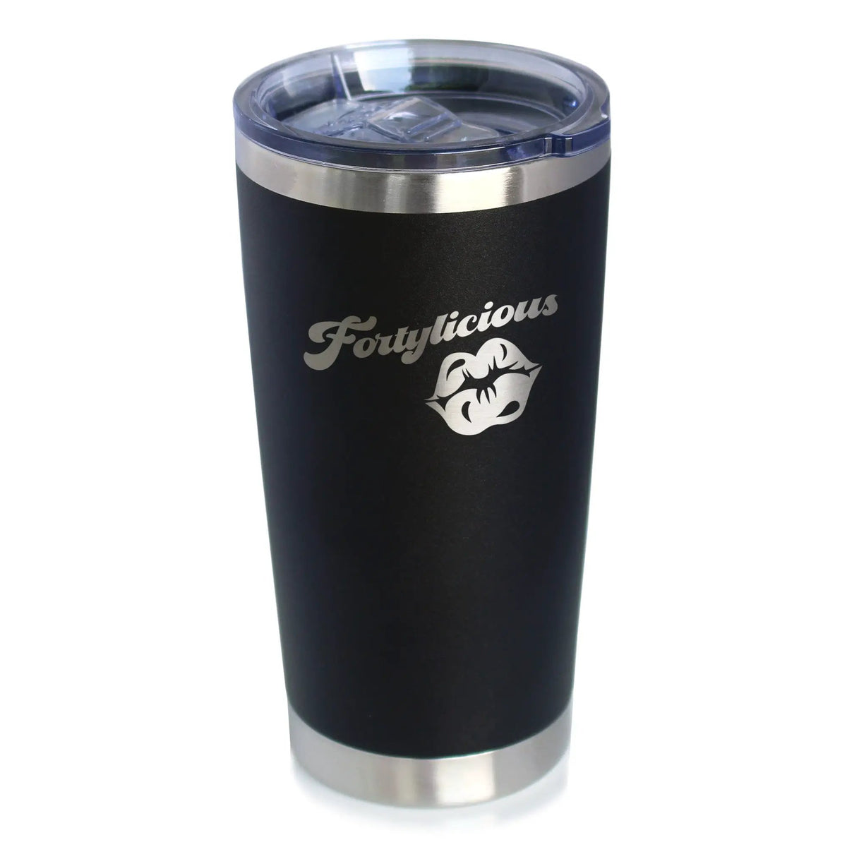 Fortylicious Coffee Tumbler | 20 Oz Double Wall Stainless Steel | Sliding Lid | Funny 40th Birthday Gifts