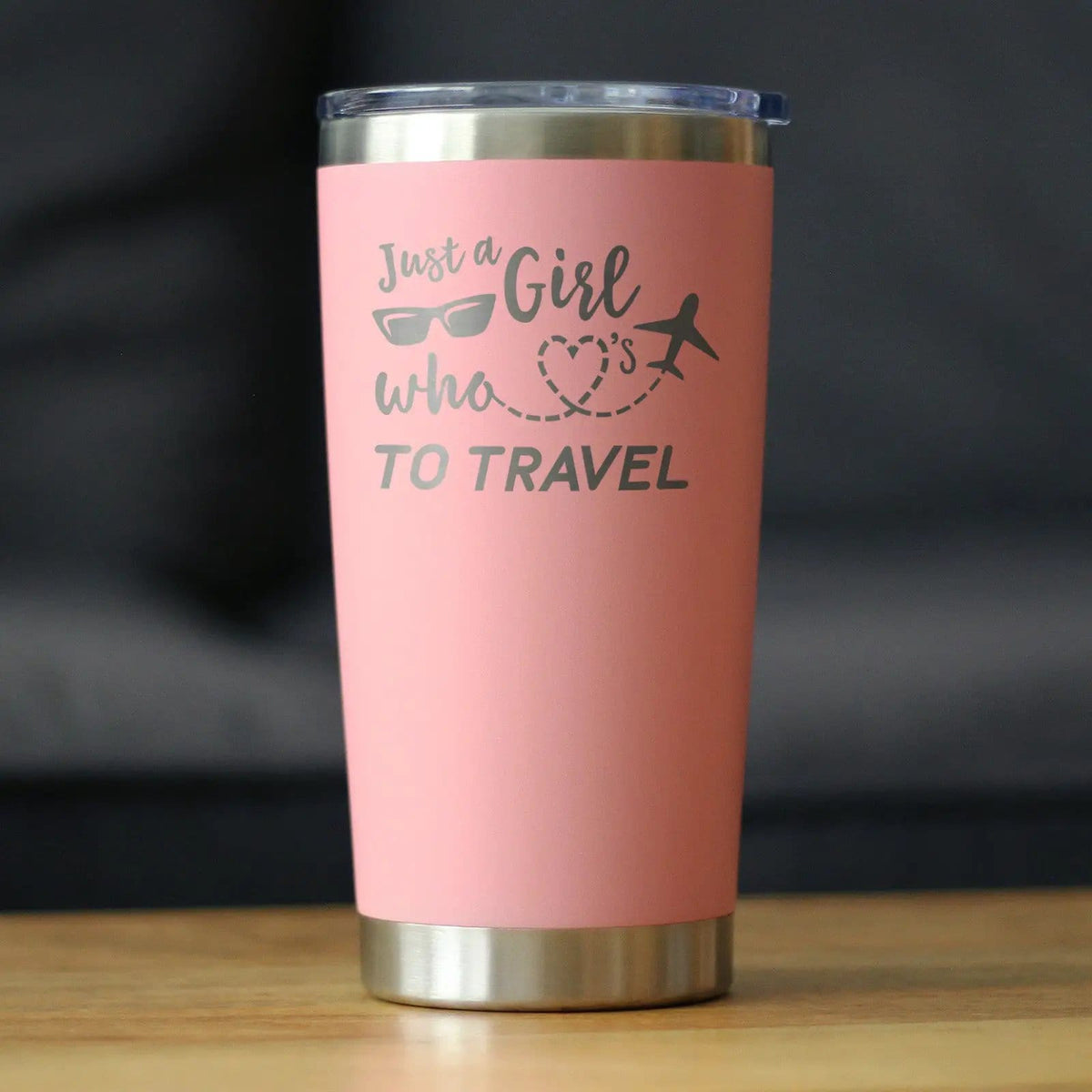 Insulated Coffee Tumbler | 20 oz Stainless Steel | Sliding Lid | Girl Who Loves Travel