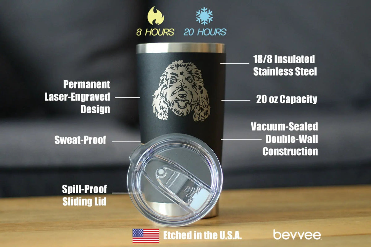 Insulated Coffee Tumbler | Stainless Steel | Golden Doodle | 20oz