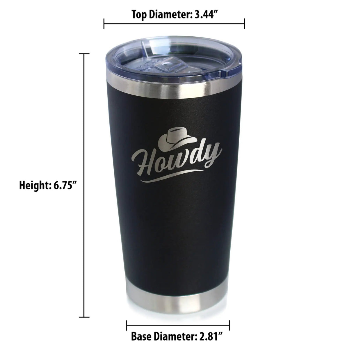 Howdy Coffee Tumbler | 20 Oz Double Wall Stainless Steel | Sliding Lid | Country Western Decor