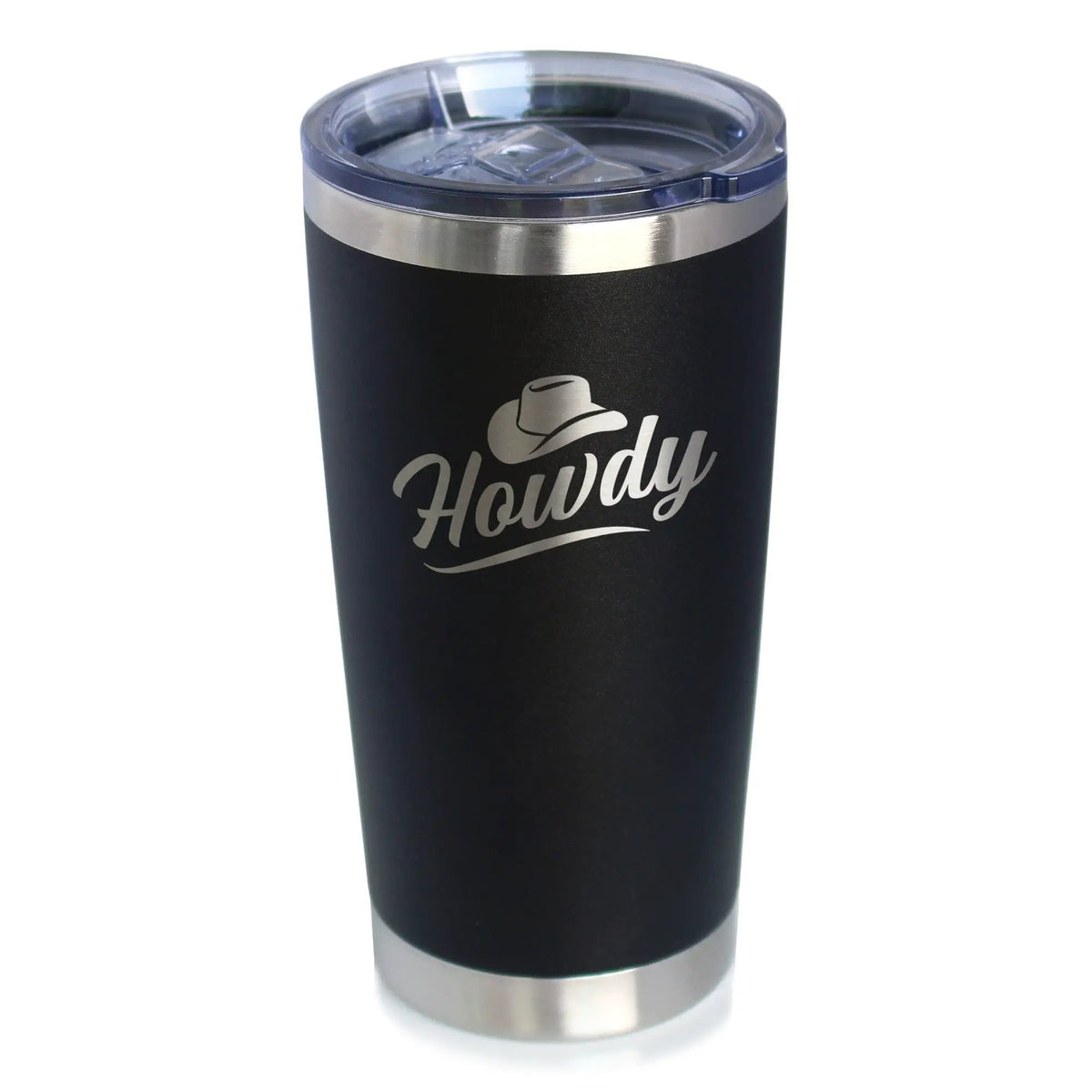 Howdy Coffee Tumbler | 20 Oz Double Wall Stainless Steel | Sliding Lid | Country Western Decor