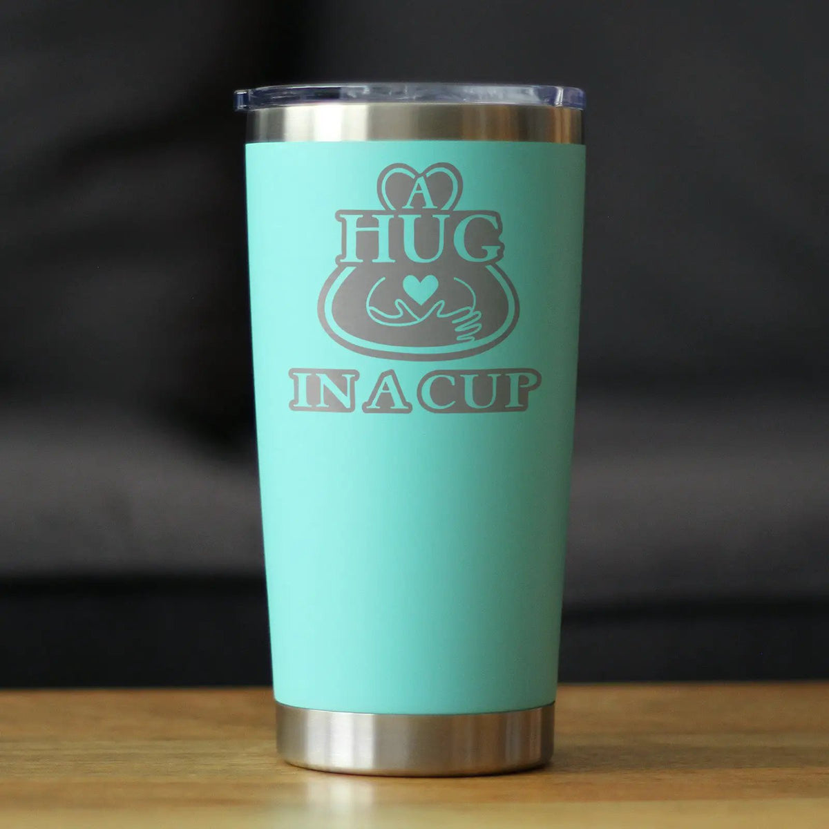 Hug in a Cup Coffee Tumbler | 20 Oz Double Wall Stainless Steel | Sliding Lid | Sympathy Gifts For Comfort and Encouragement