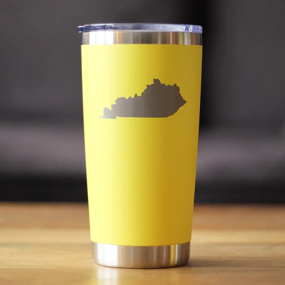 Insulated Coffee Tumbler | 20 oz Stainless Steel | Sliding Lid | Kentucky State Outline