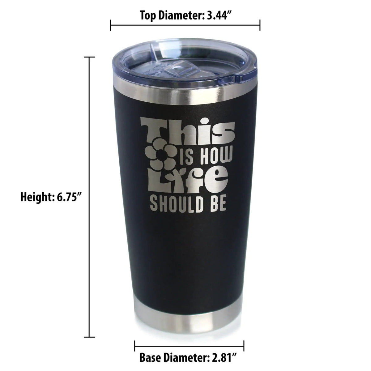 Insulated Coffee Tumbler | 20 oz Stainless Steel | Sliding Lid | This is How Life Should Be (Style 2)