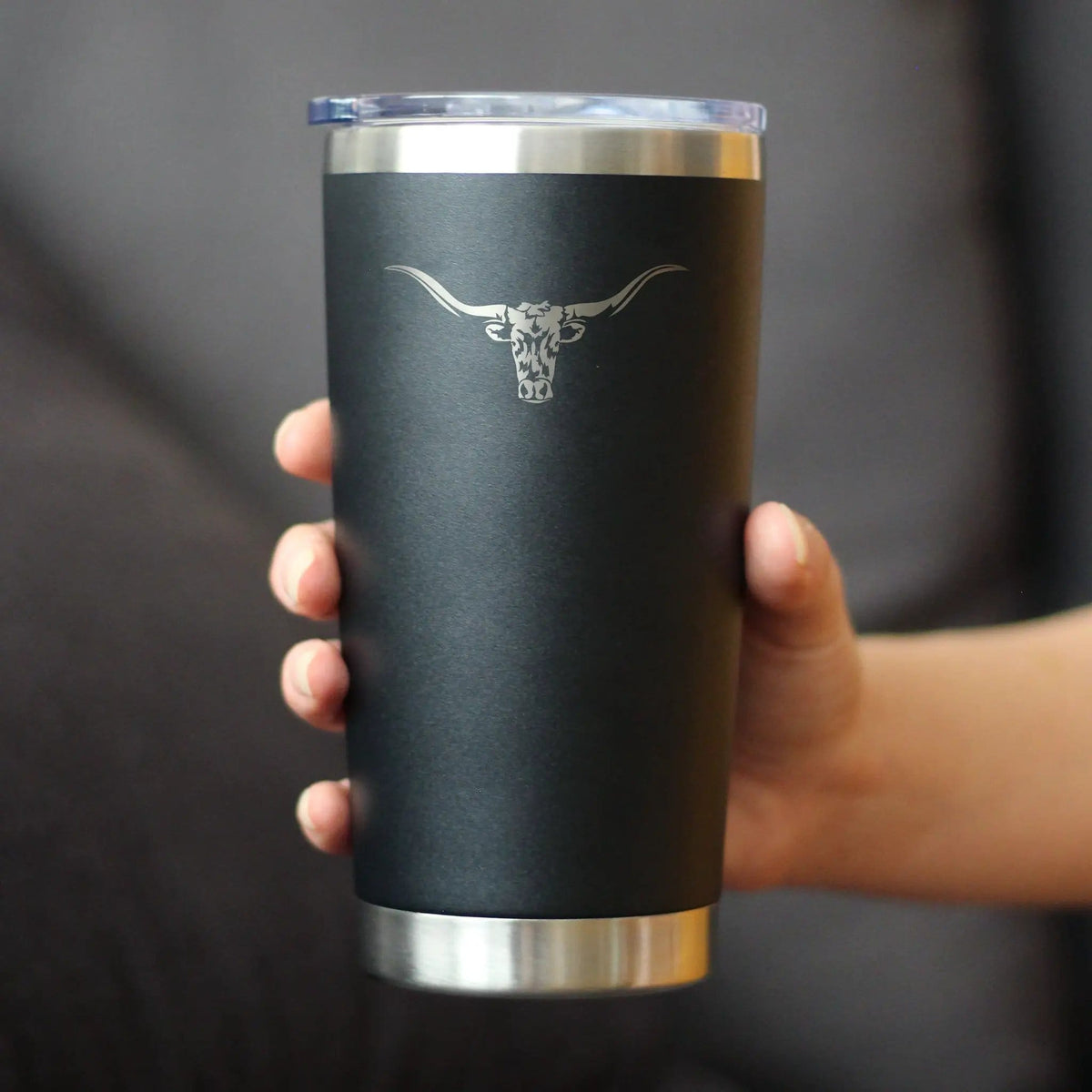 Insulated Coffee Tumbler | 20 oz Stainless Steel | Sliding Lid | Longhorn