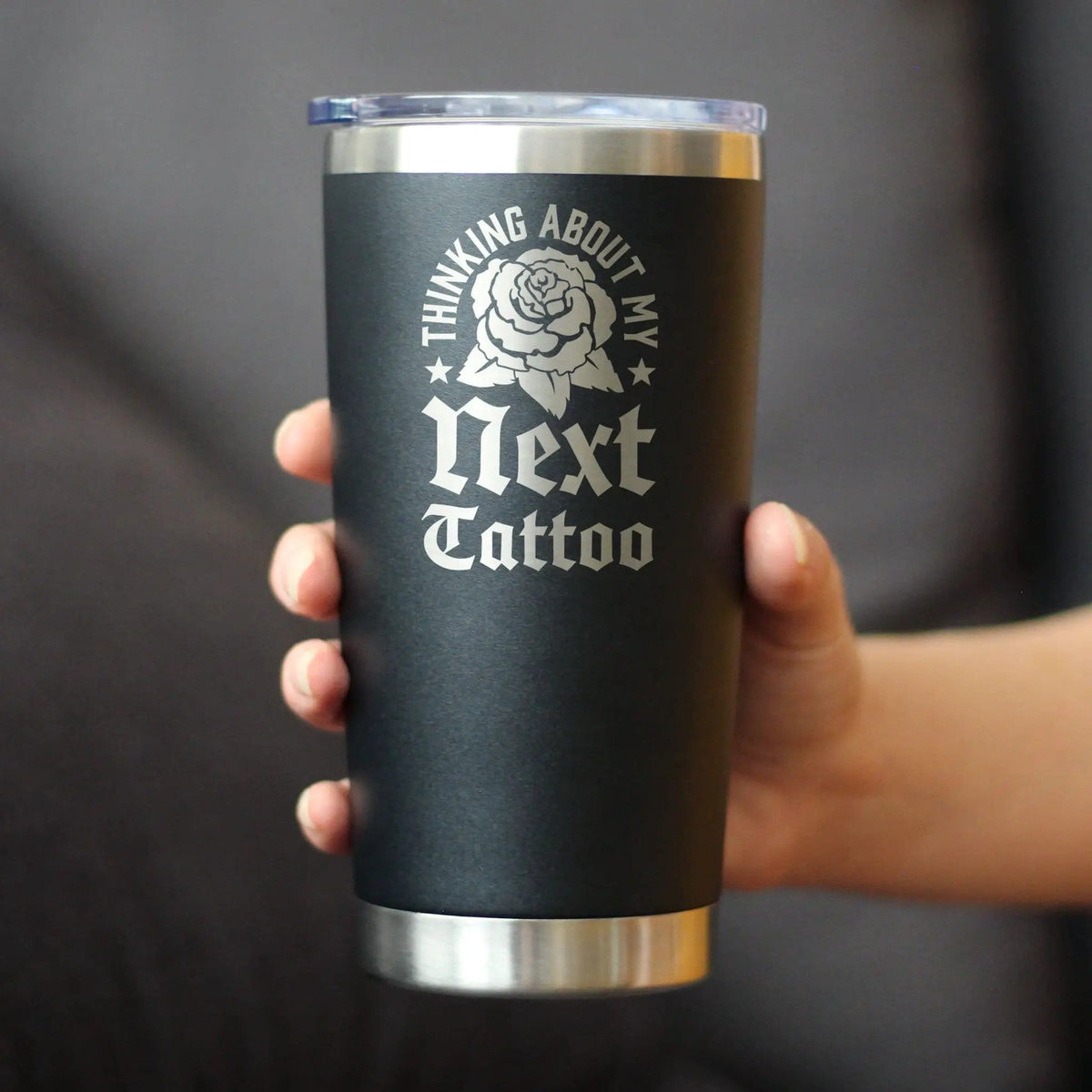 Insulated Coffee Tumbler | 20 oz Stainless Steel | Sliding Lid | Next Tattoo