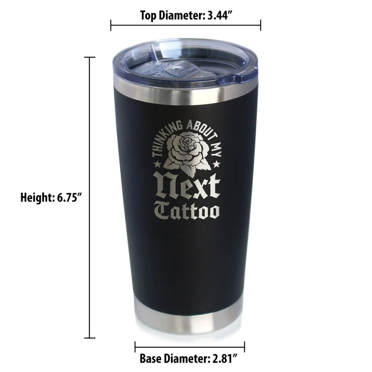 Insulated Coffee Tumbler | 20 oz Stainless Steel | Sliding Lid | Next Tattoo