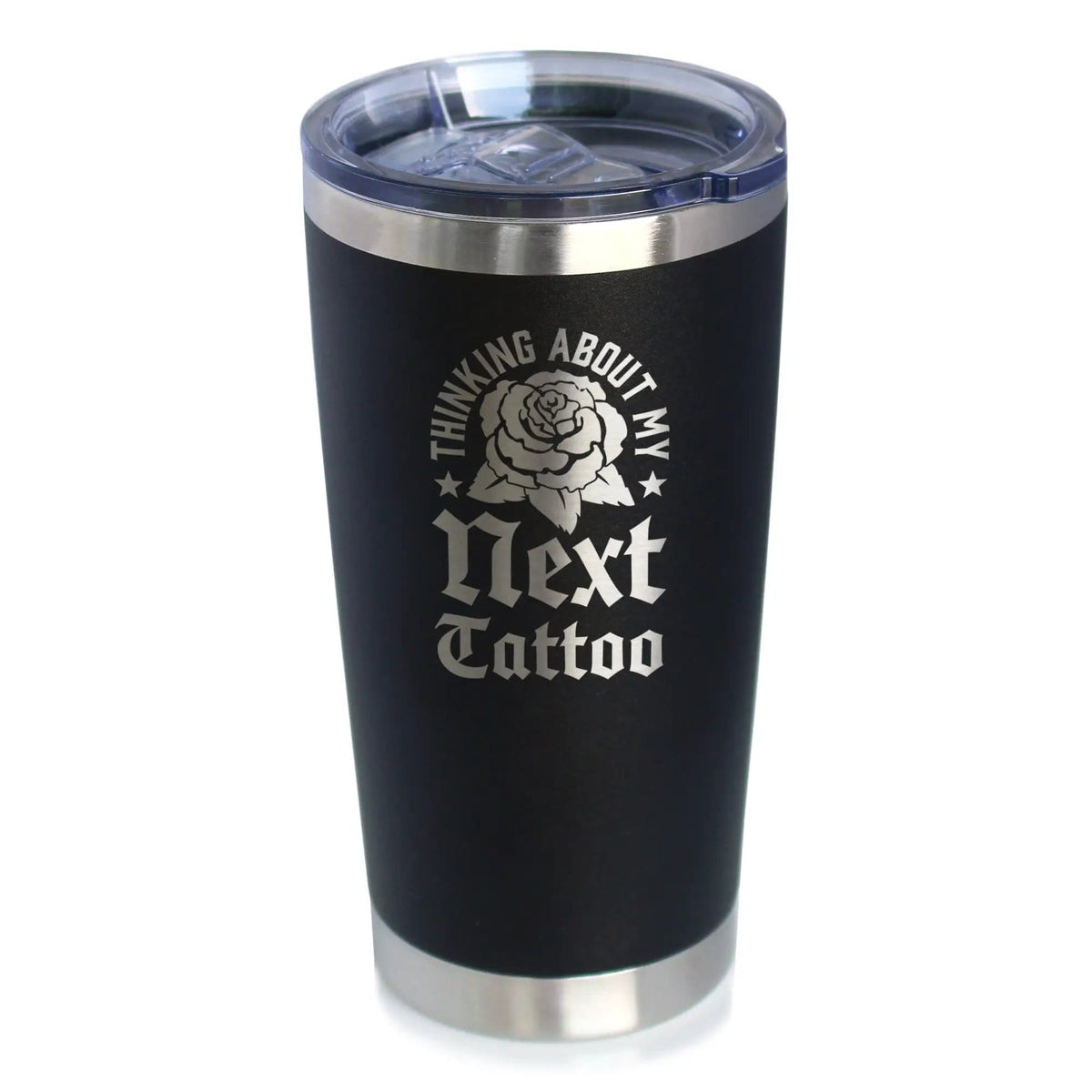 Insulated Coffee Tumbler | 20 oz Stainless Steel | Sliding Lid | Next Tattoo