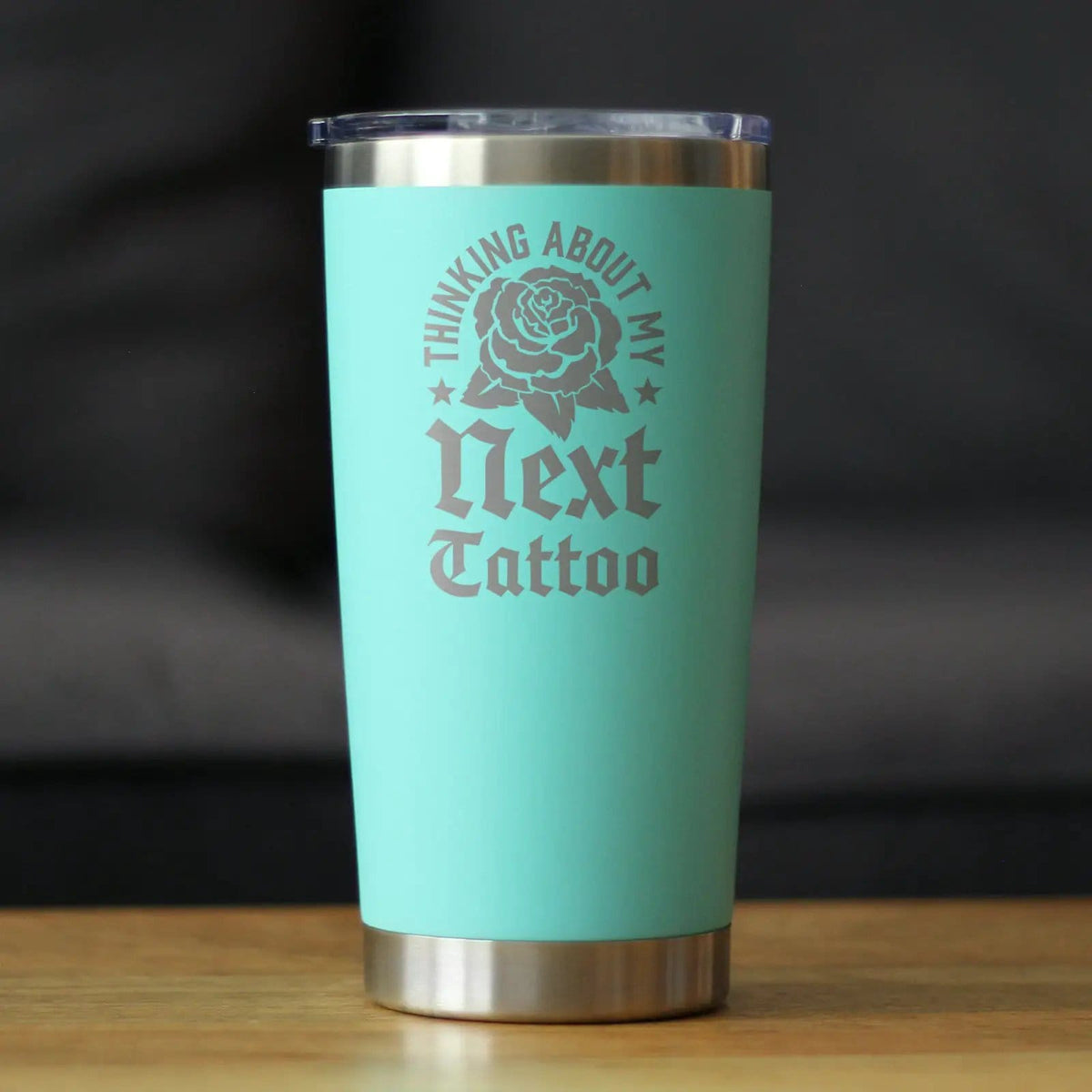 Insulated Coffee Tumbler | 20 oz Stainless Steel | Sliding Lid | Next Tattoo