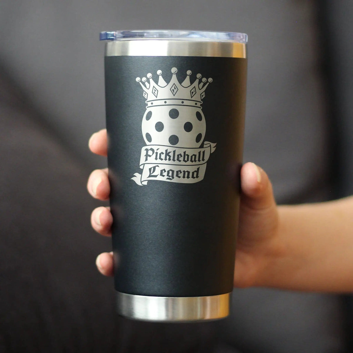 Insulated Coffee Tumbler | 20 oz Stainless Steel | Sliding Lid | Pickleball Legend
