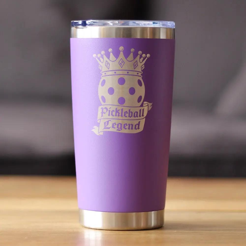 Insulated Coffee Tumbler | 20 oz Stainless Steel | Sliding Lid | Pickleball Legend