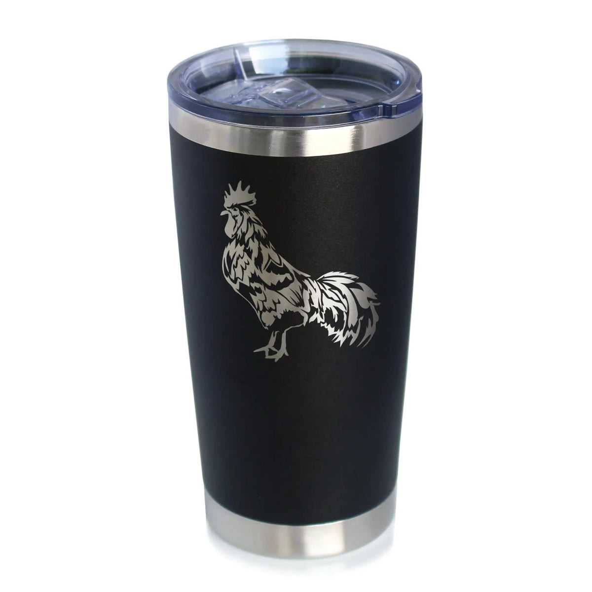 Insulated Coffee Tumbler | 20 oz Stainless Steel | Sliding Lid | Rooster