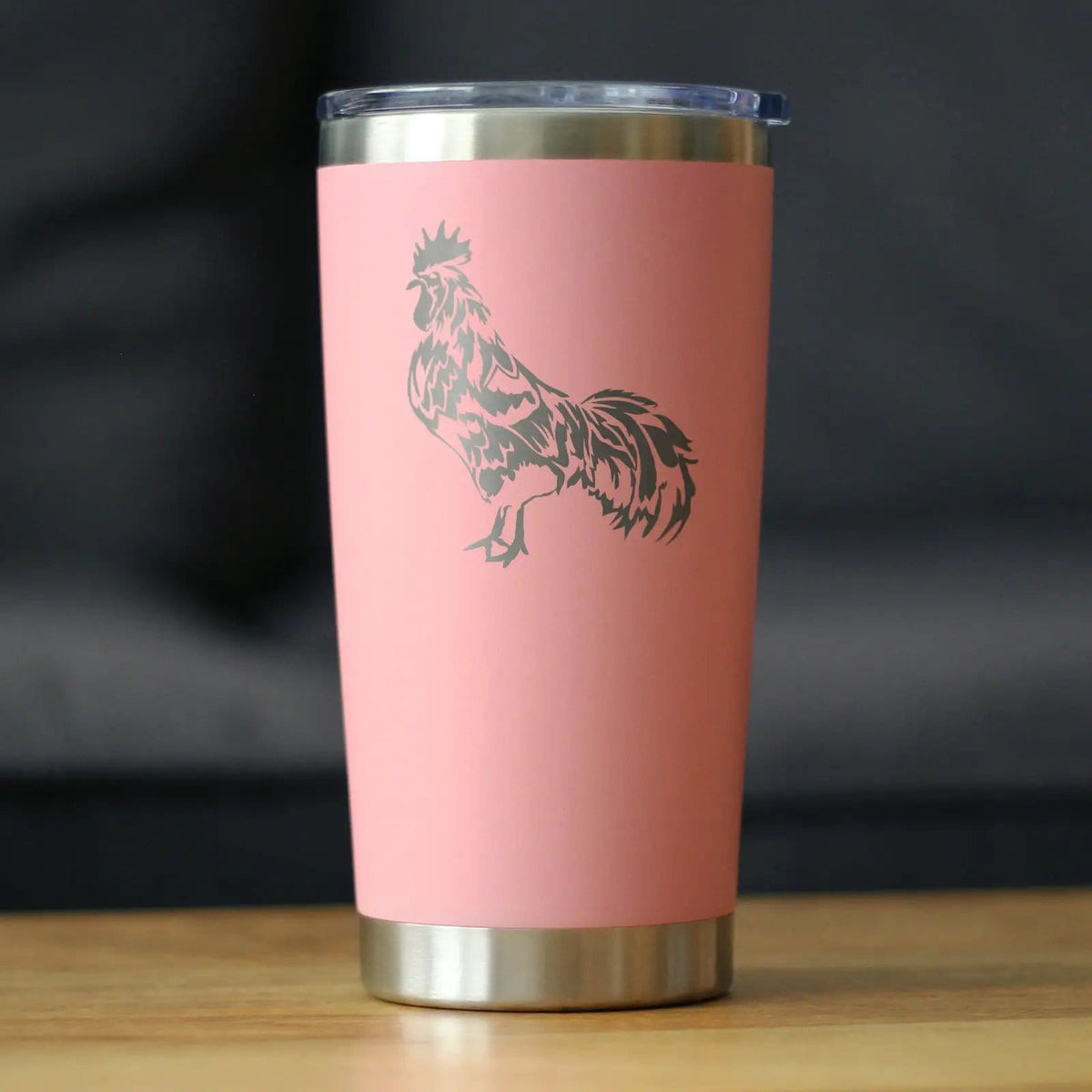 Insulated Coffee Tumbler | 20 oz Stainless Steel | Sliding Lid | Rooster