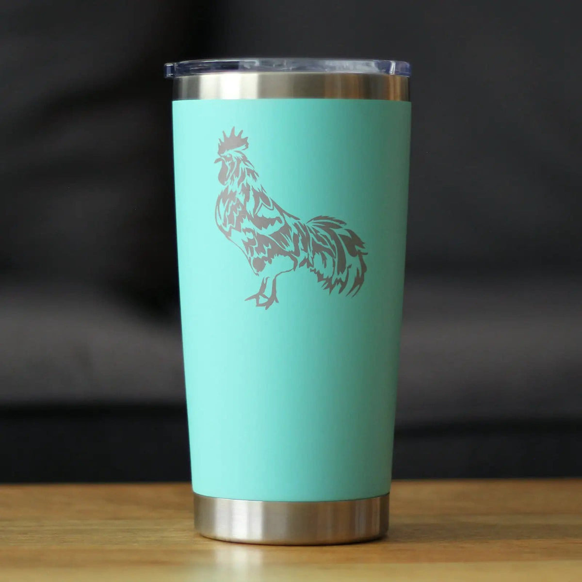 Insulated Coffee Tumbler | 20 oz Stainless Steel | Sliding Lid | Rooster