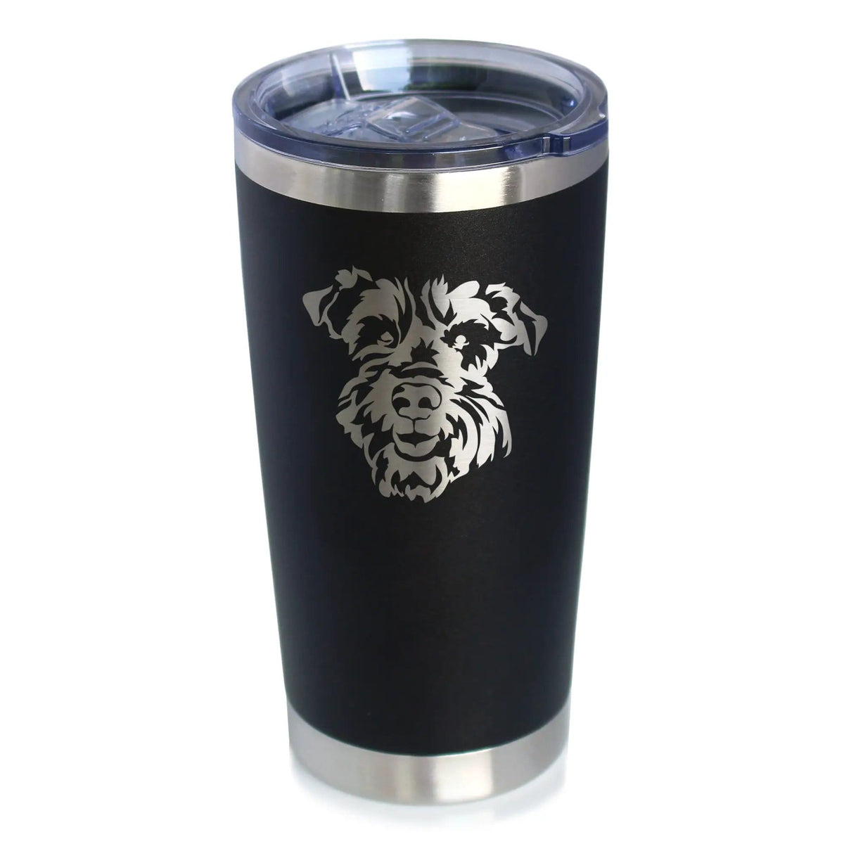 Insulated Coffee Tumbler | 20 oz Stainless Steel | Sliding Lid | Schnauzer Face