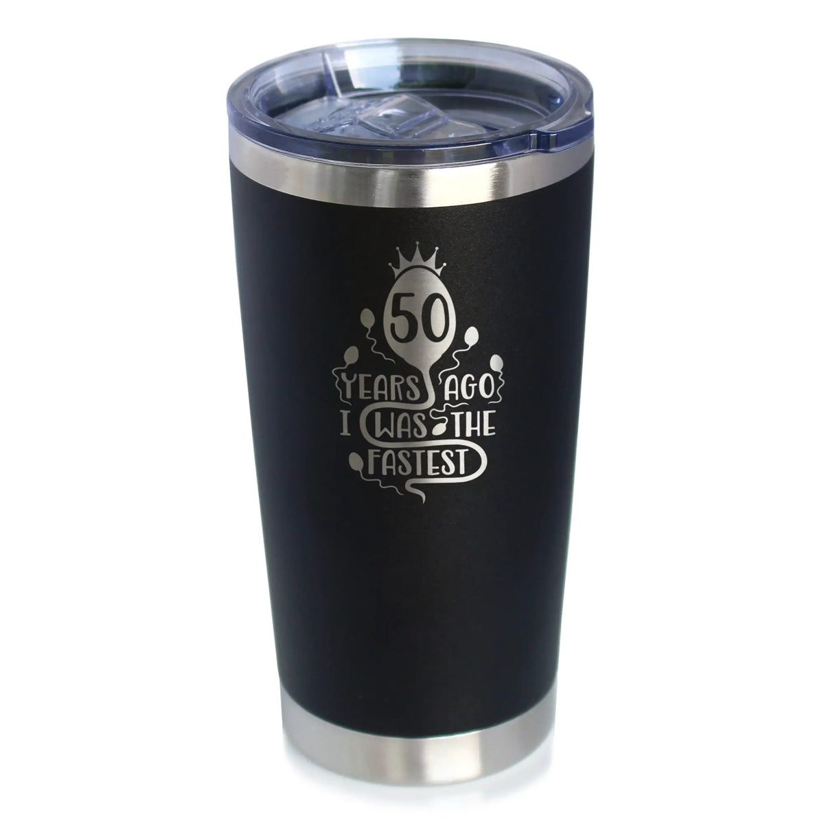 50 Years Ago I Was the Fastest Coffee Tumbler | 20 Oz Double Wall Stainless Steel | Sliding Lid | Funny 50th Birthday Gifts