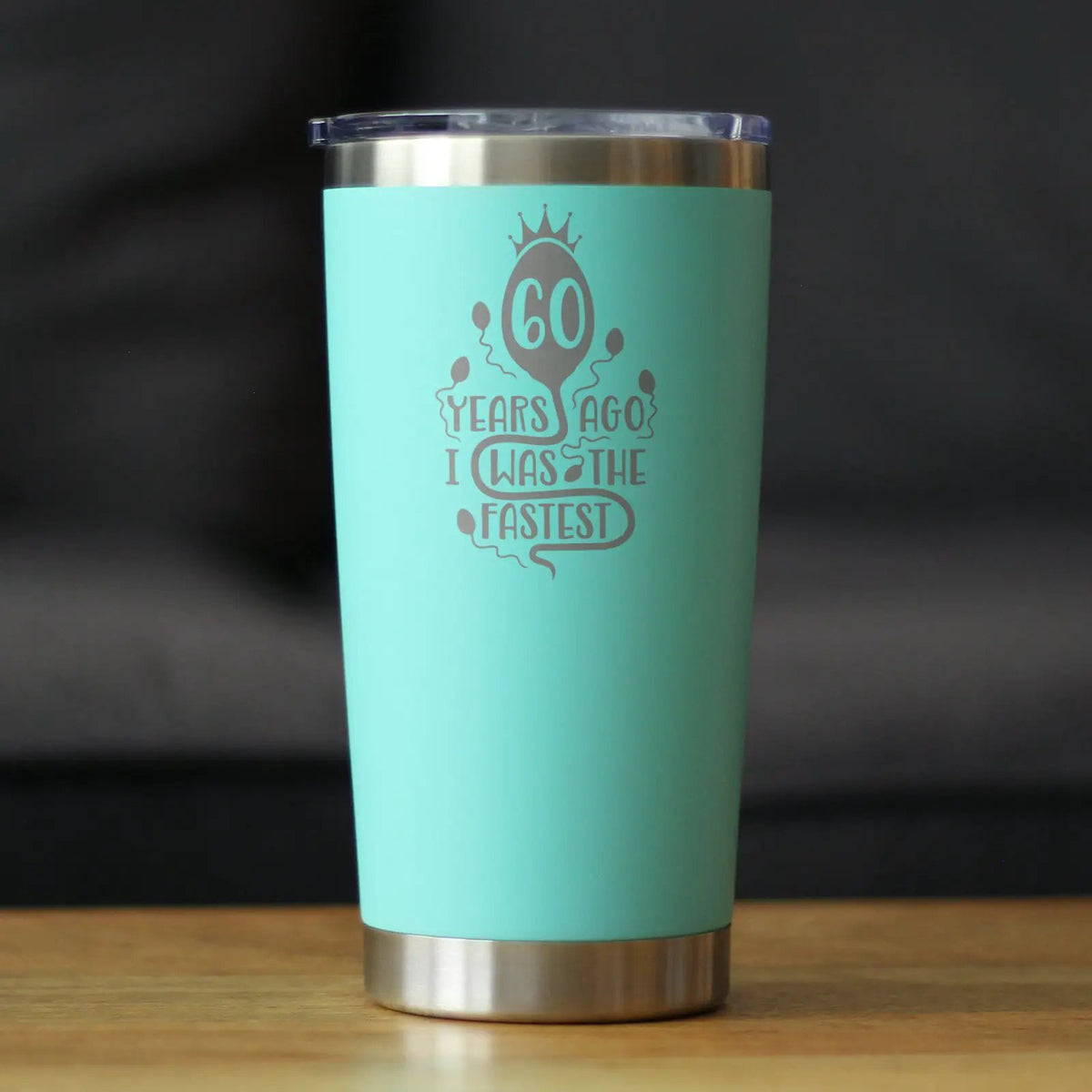 60 Years Ago I Was the Fastest Coffee Tumbler | 20 Oz Double Wall Stainless Steel | Sliding Lid | Funny 60th Birthday Gifts