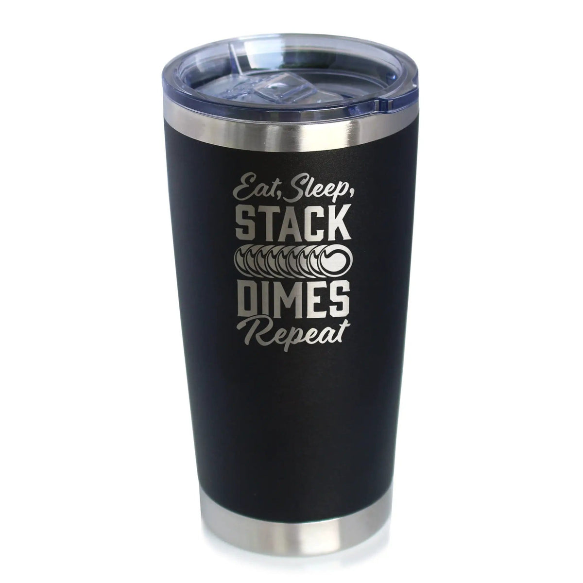 Insulated Coffee Tumbler | 20 oz Stainless Steel | Sliding Lid | Stack Dimes