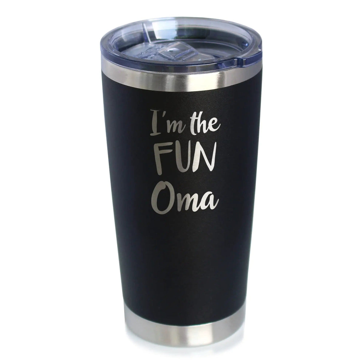 Insulated Coffee Tumbler | 20 oz Stainless Steel | Sliding Lid | I'm the Fun Oma