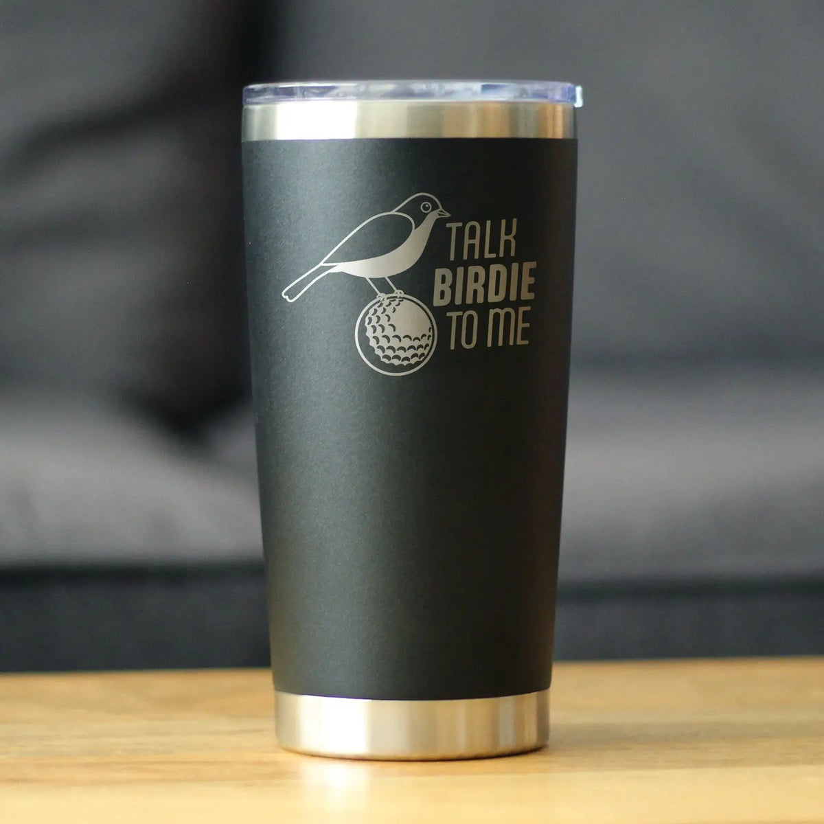 Funny Golf Gifts Coffee Tumbler | 20 Oz Double Wall Stainless Steel | Sliding Lid | Talk Birdie to Me