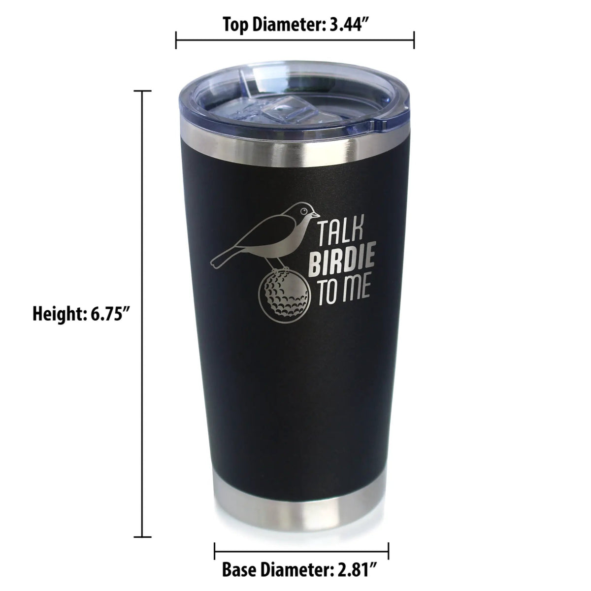 Funny Golf Gifts Coffee Tumbler | 20 Oz Double Wall Stainless Steel | Sliding Lid | Talk Birdie to Me
